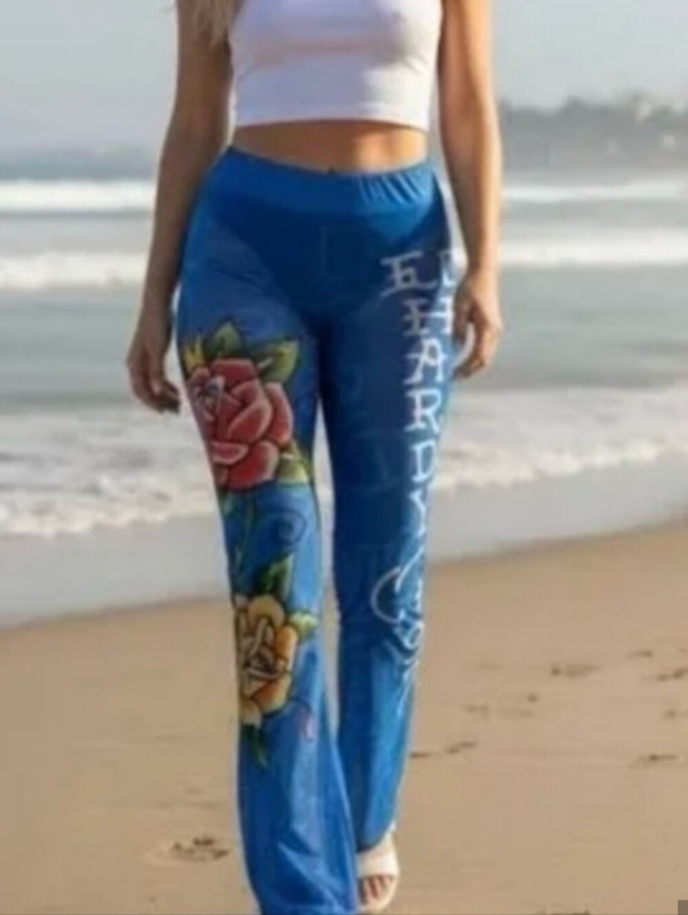 Ed Hardy Blue Floral Swim Sheer Pants